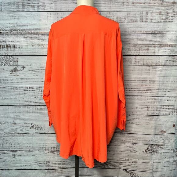 Athleta Urbanite Shirt Women’s Plus Size 3X  Button up Oversized Orange 530498 - Picture 2 of 11